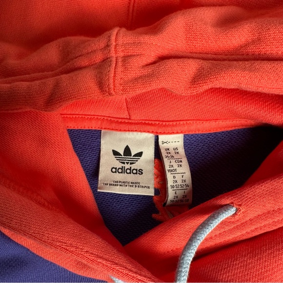 Adidas Women's 2XL Love Unites Crop Hoodie Colorblock Pullover Sweatshirt - Picture 5 of 9